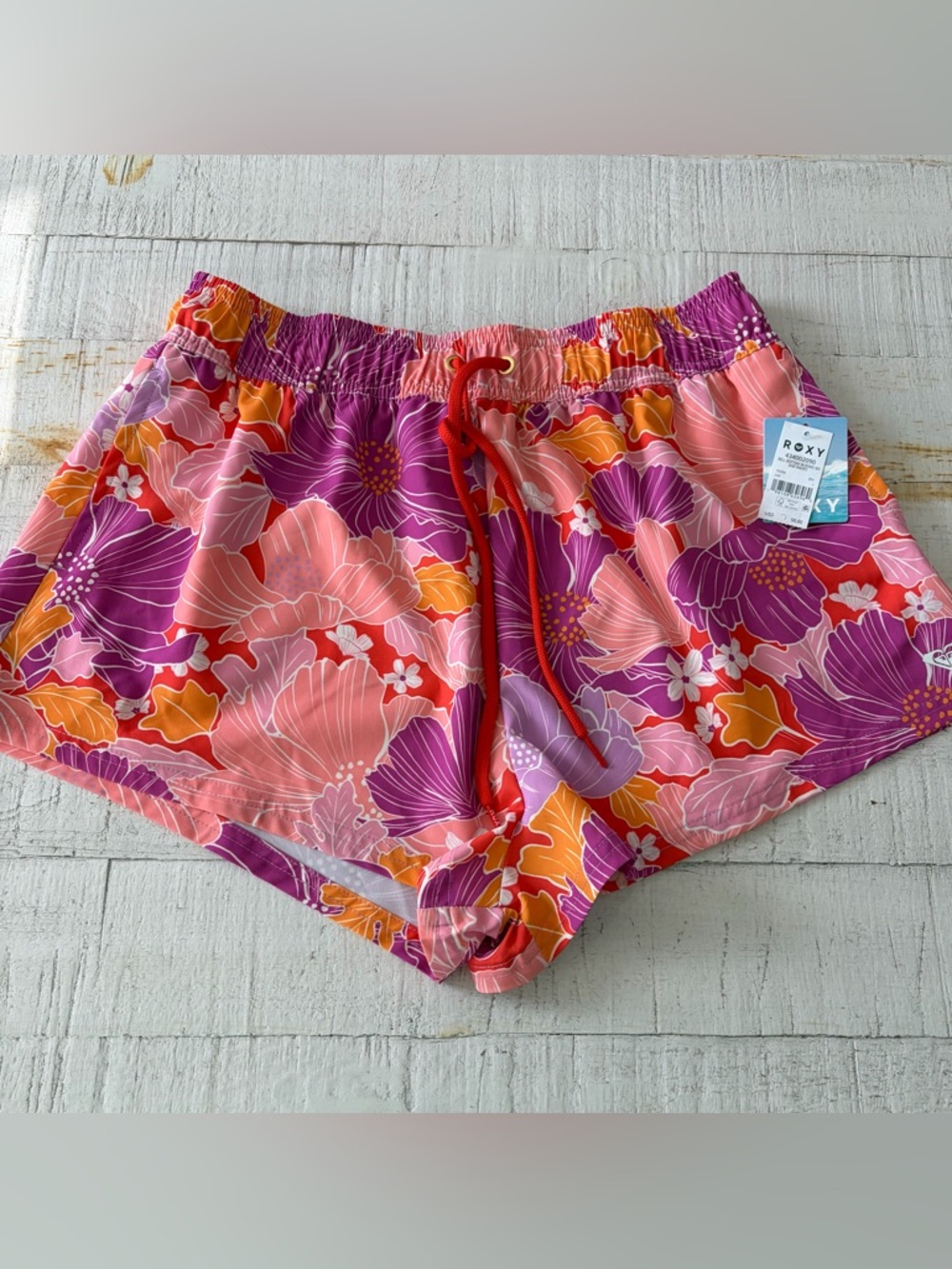 Roxy NWT size Large Bell Bottom Blues No Bad Waves Floral Board Shorts - Picture 2 of 13